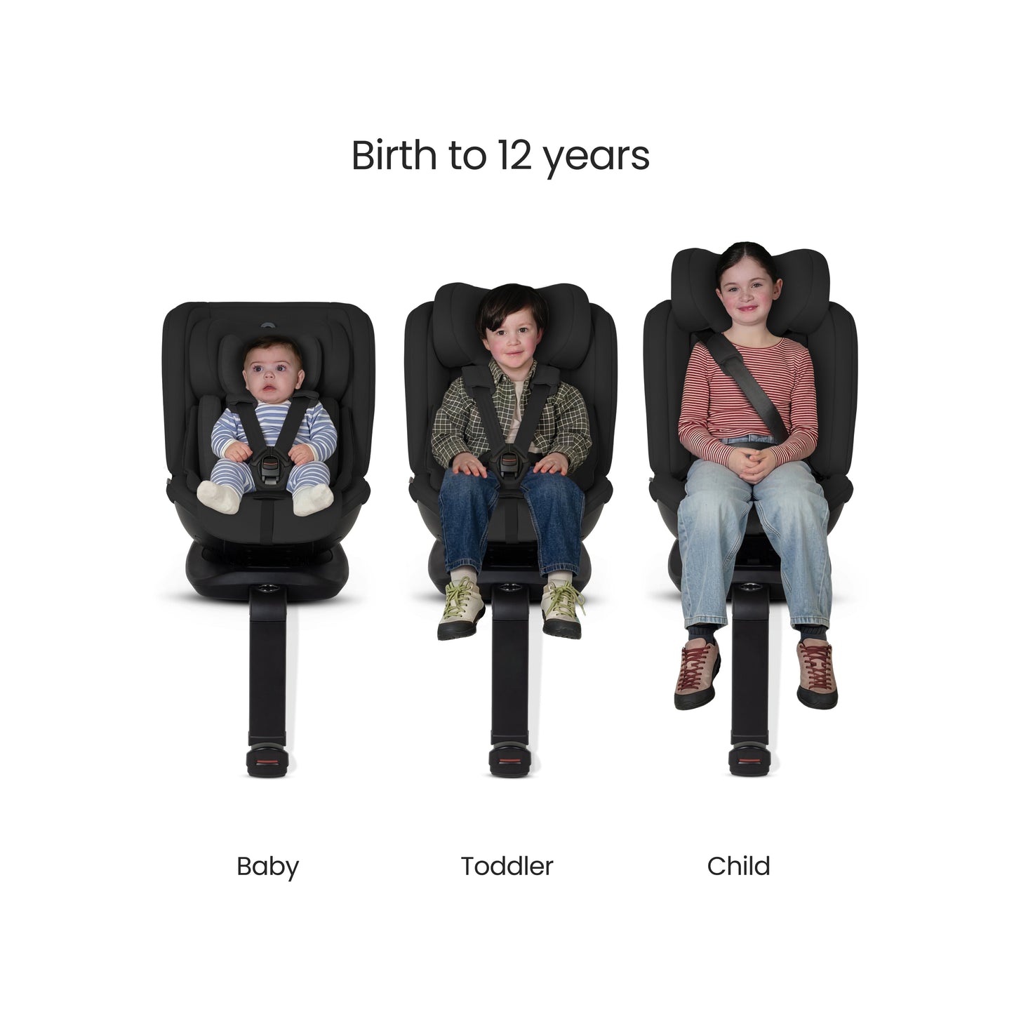 Motion 3 All Size 360 Rotating Car Seat Iconic Black